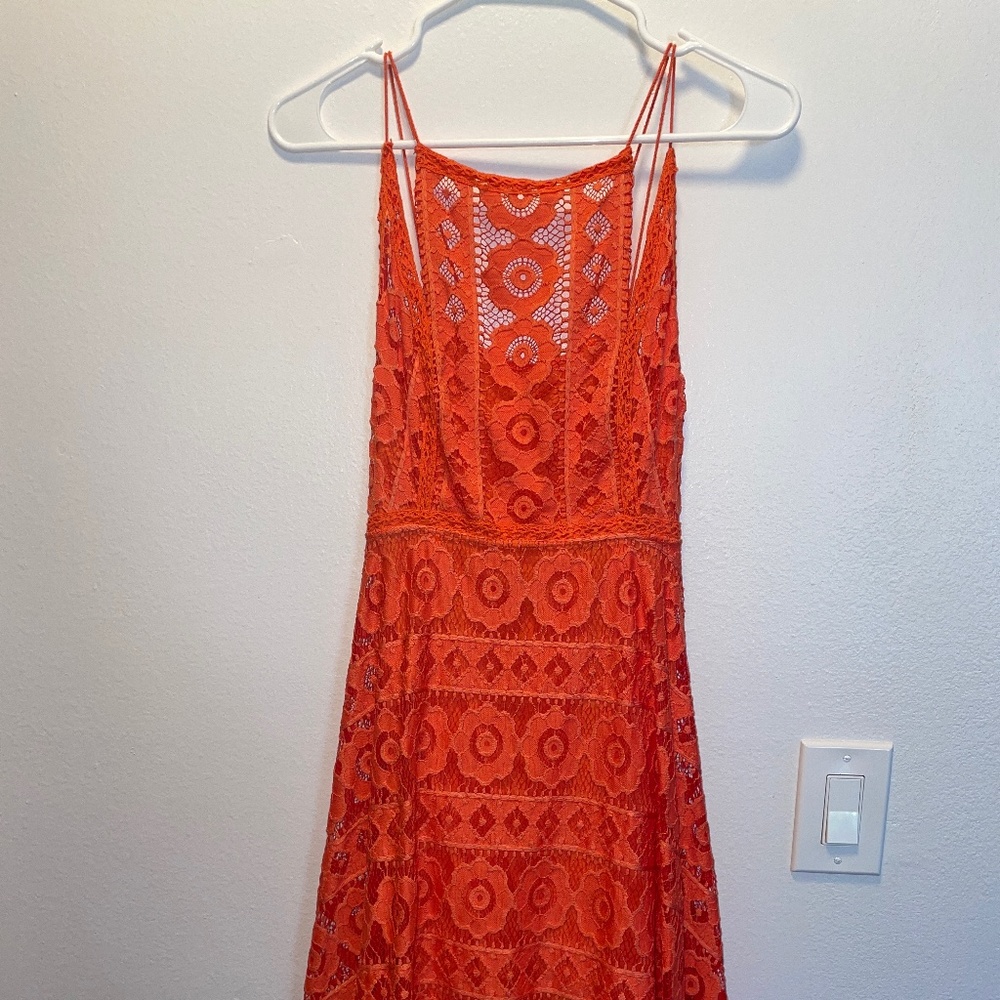 Coral/Pink Lace Dress